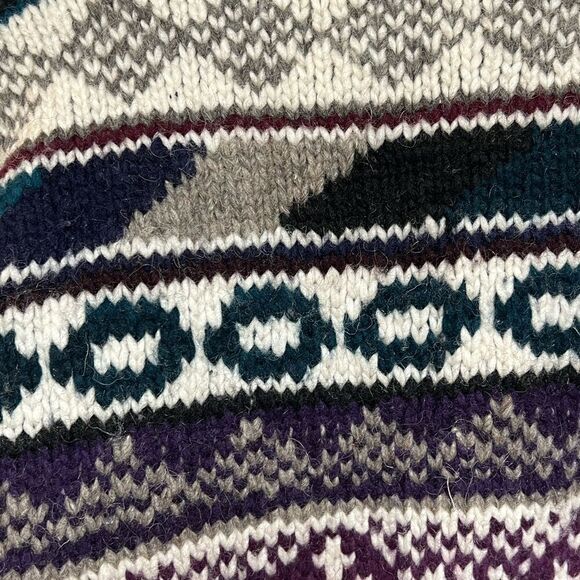Vintage Handmade Otavola Native American Mock Neck Wool Sweater Womens L - Picture 4 of 6
